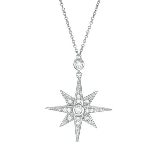 1/3 CT. T.w. Diamond North Star Pendant in Sterling Silver