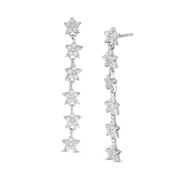1/4 CT. T.w. Diamond Multi-Star Drop Earrings in Sterling Silver