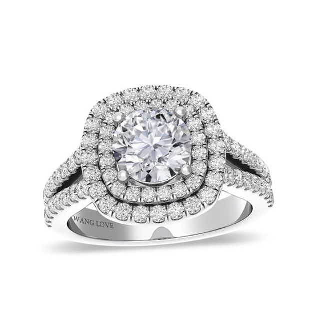 Vera Wang Love Collection 2 CT. T.w. Diamond Frame Split Shank Engagement Ring