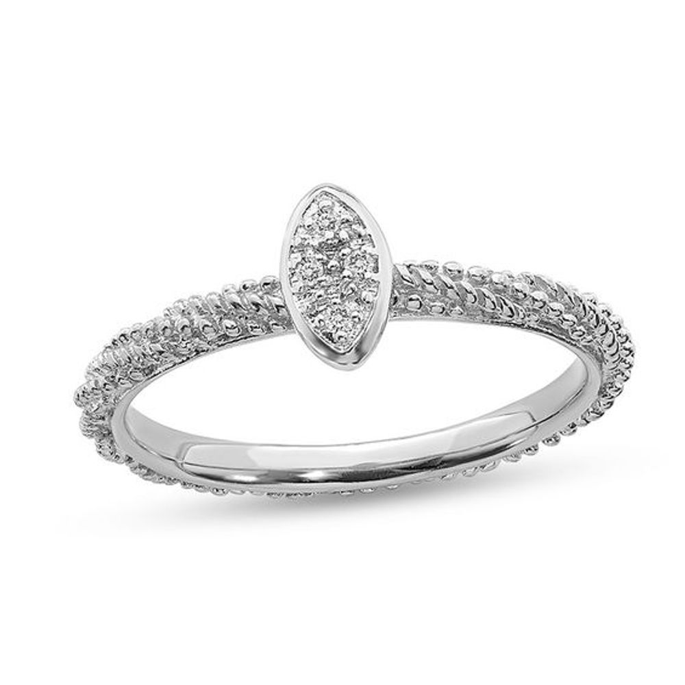 Stackable Expressionsâ¢ Diamond Accent Marquise Composite Ring in Sterling Silver