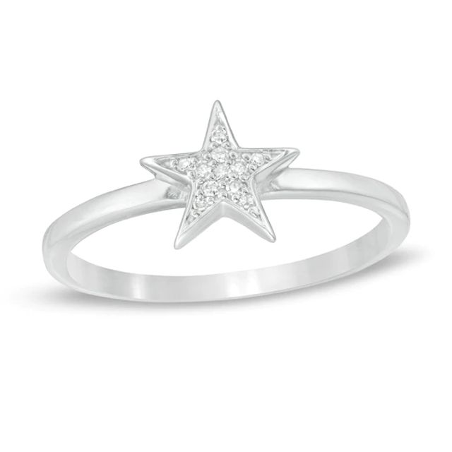 Diamond Accent Star Ring in Sterling Silver