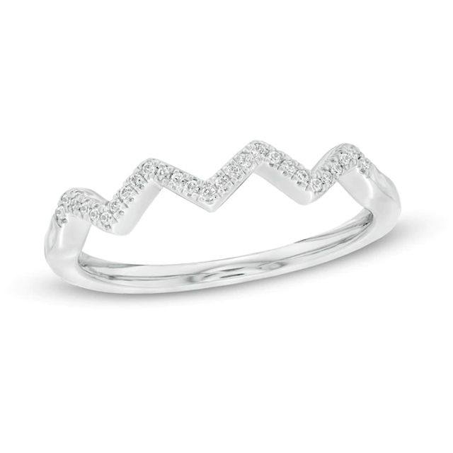 1/15 CT. T.w. Diamond Zig-Zag Ring in Sterling Silver