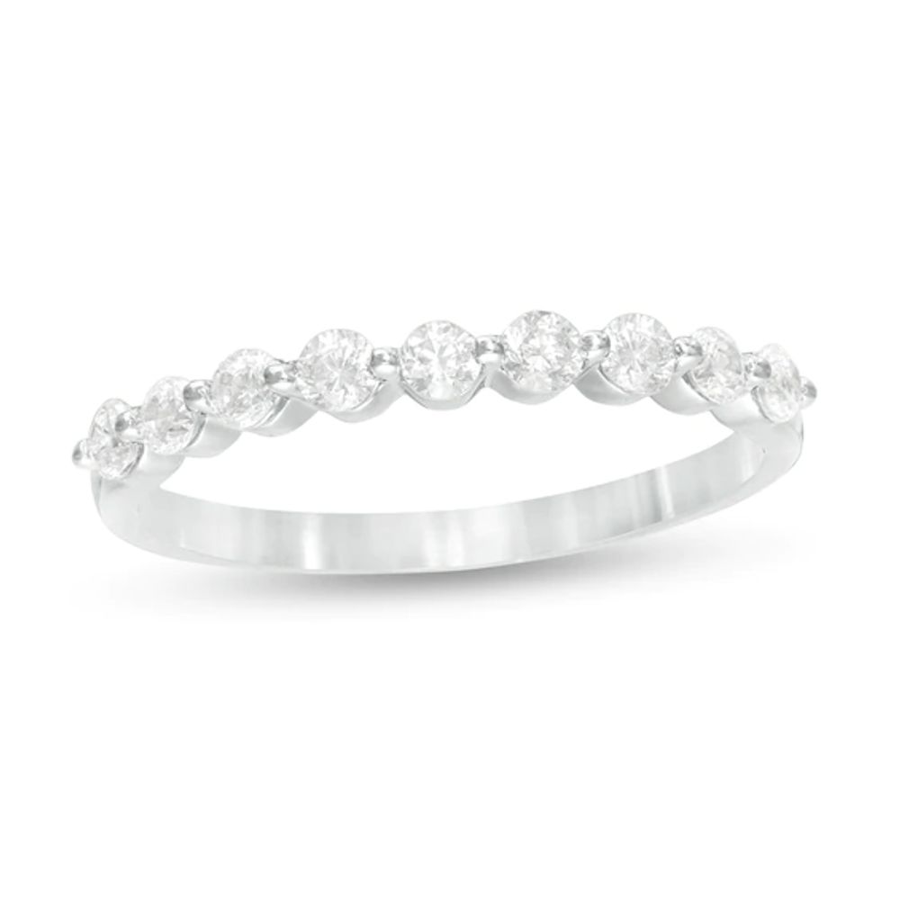 3/8 CT. T.w. Diamond Nine Stone Anniversary Band in 10K White Gold