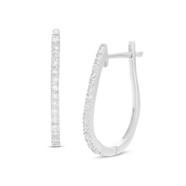 1/4 CT. T.w. Diamond U-Hoop Earrings in Sterling Silver