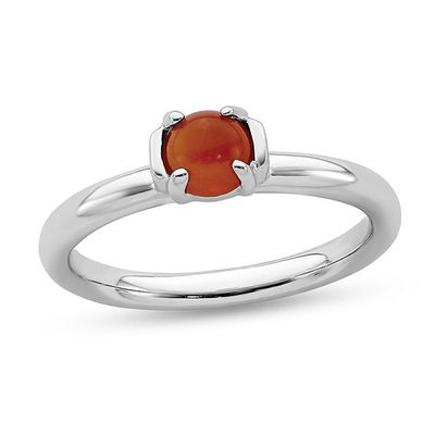 Stackable Expressionsâ¢ 5.0mm Carnelian Ring in Sterling Silver