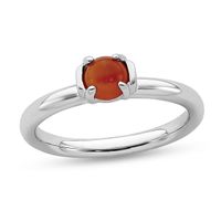 Stackable Expressionsâ¢ 5.0mm Carnelian Ring in Sterling Silver