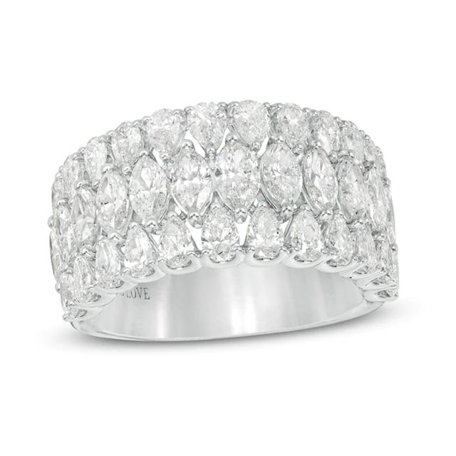 Vera Wang Love Collection 3 CT. T.w. Certified Diamond Multi-Row Band in 14K White Gold (I/Si2)