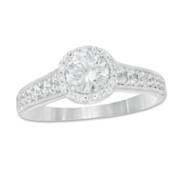 1 CT. T.w. Diamond Frame Engagement Ring in 14K White Gold