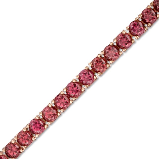 4.0mm Rhodolite Garnet Tennis Bracelet in Sterling Silver with Rose Rhodium - 7.25"