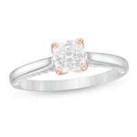 1-1/5 CT. T.w. Certified Cushion-Cut Diamond Engagement Ring in 14K Two-Tone Gold (I/I1)