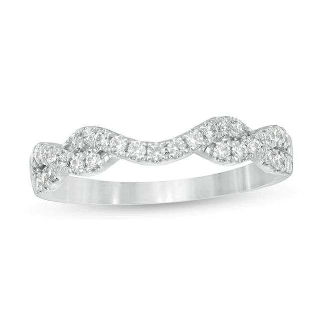 1/3 CT. T.w. Diamond Twist Contour Band in 14K White Gold