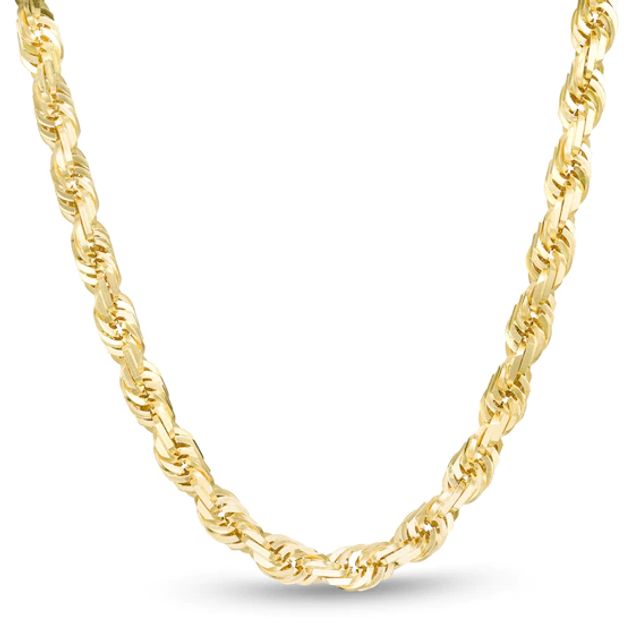 7.0mm Rope Chain Necklace in 10K Gold - 24"