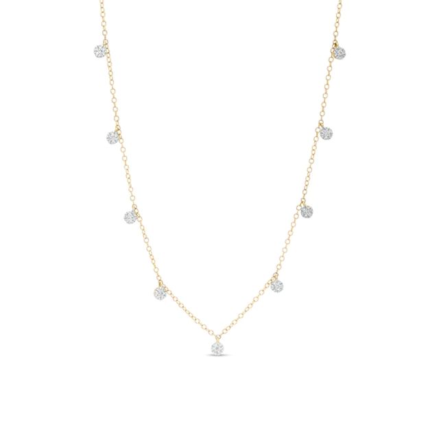 1/8 CT. T.w. Diamond Dangle Station Necklace in 10K Gold