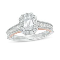 Zales Private Collection 1 CT. T.w. Certified Colorless Emerald-Cut Diamond Engagement Ring in 14K Two-Tone Gold