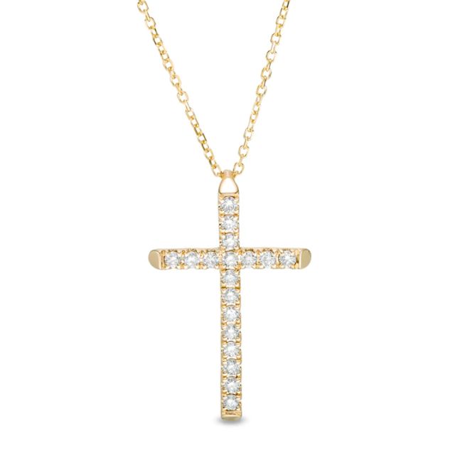 1/4 CT. T.w. Certified Diamond Cross Pendant in 14K Gold (H/I1)