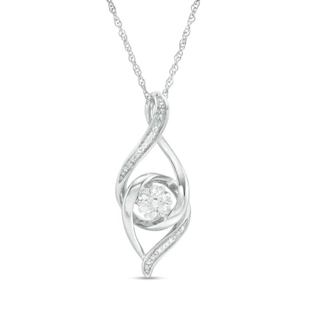 1/20 CT. T.w. Diamond Flame Pendant in Sterling Silver