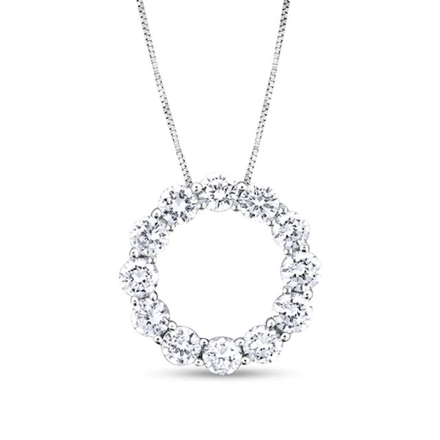 2-7/8 CT. T.w. Diamond Circle Pendant in 14K White Gold