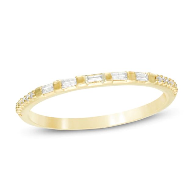 1/8 CT. T.w. Baguette and Round Diamond Anniversary Band in 10K Gold