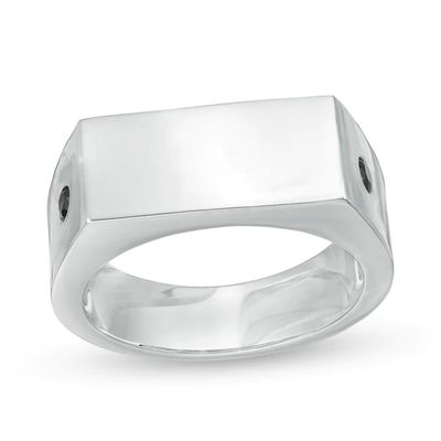Vera Wang Men 1/6 CT. T.w. Black Diamond Bar Ring in Sterling Silver