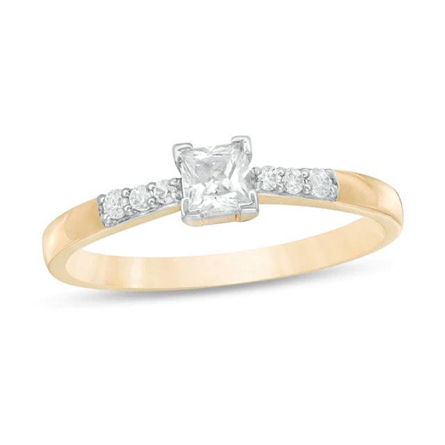 1/3 CT. T.w. Princess-Cut Diamond Engagement Ring in 10K Gold