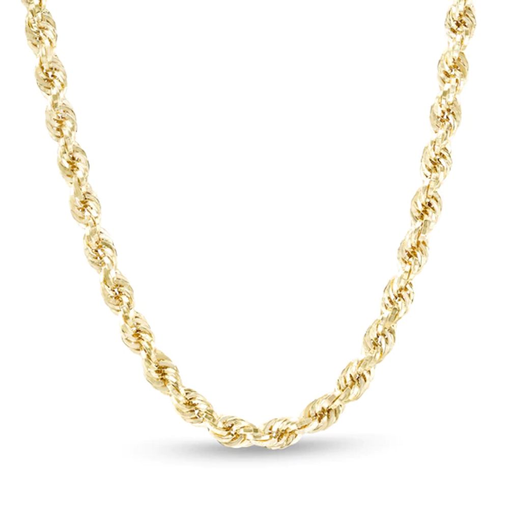 Men's 5.0mm Rope Chain Necklace in Hollow 10K Gold - 26"
