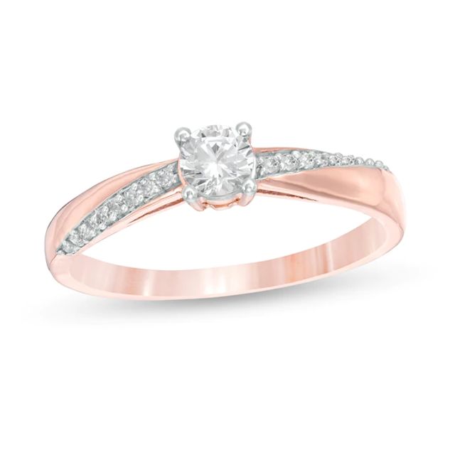 1/3 CT. T.w. Diamond Engagement Ring in 10K Rose Gold