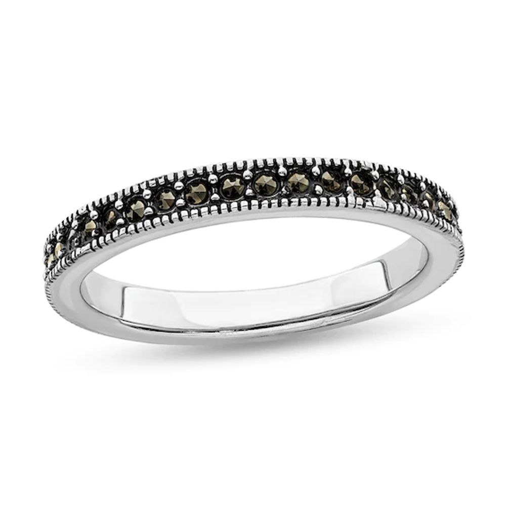 Stackable Expressionsâ¢ 3.0mm Marcasite Band Sterling Silver