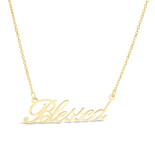Made in Italy "Blessed" Necklace in 10K Gold