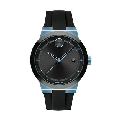 Men's Movado BoldÂ®Blue IP Strap Watch with Black Dial (Model: 3600626)