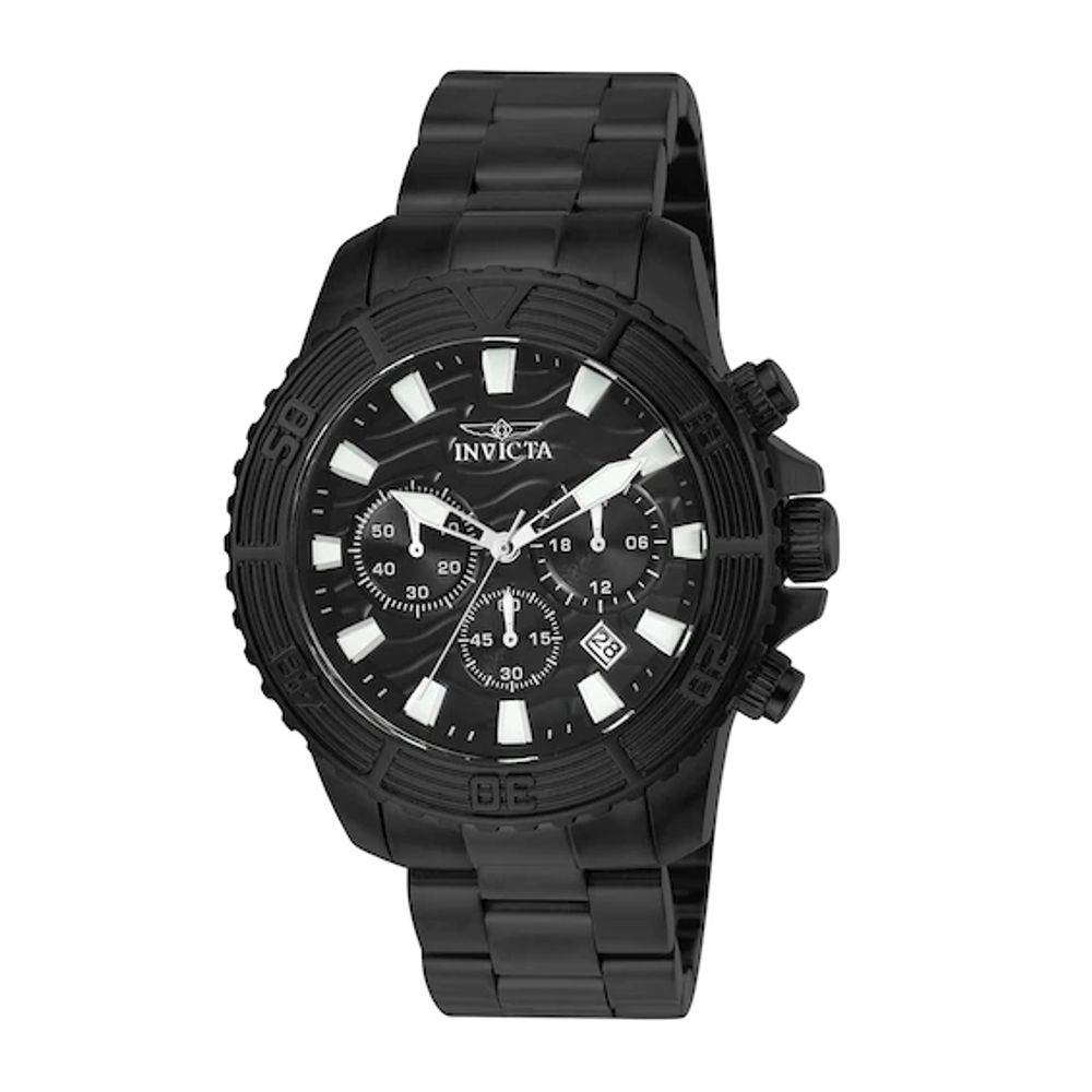 Men's Invicta Pro Diver Chronograph Black IP Strap Watch (Model: 24005)