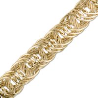 Hollow 13.0mm Rosetta Chain Bracelet in 10K Gold - 7.5"