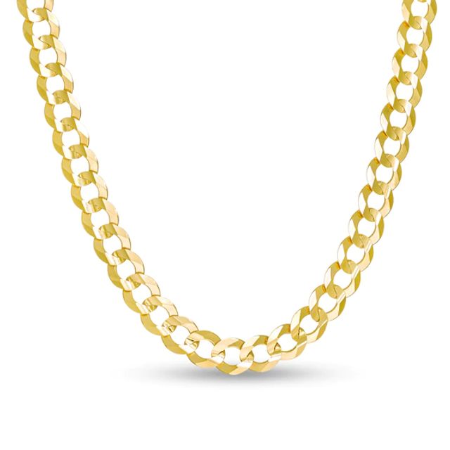 Made in Italy Mens's 7.0mm Curb Chain Necklace in 10K Gold - 26"