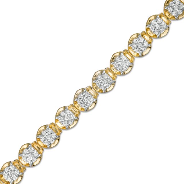 1 CT. T.w. Composite Diamond Tennis Bracelet in 10K Gold