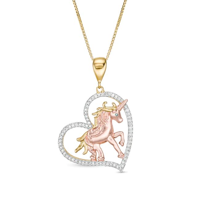 Zales Tilted Heart Pendant in 14K Gold