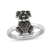 Stackable Expressionsâ¢ Marcasite Sitting Dog Ring Sterling Silver