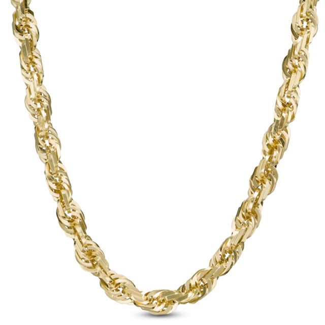 6.7mm Rope Chain Necklace in 10K Gold - 30"