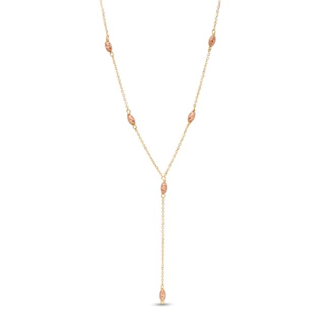 Made in Italy Marquise Station Drop Necklace in 10K Two-Tone Gold - 16"