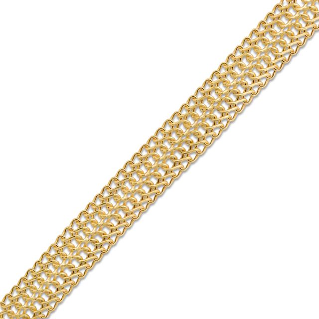 Made in Italy 12.0mm Double Row S-Link Chain Bracelet in Hollow 14K Gold - 7.5"