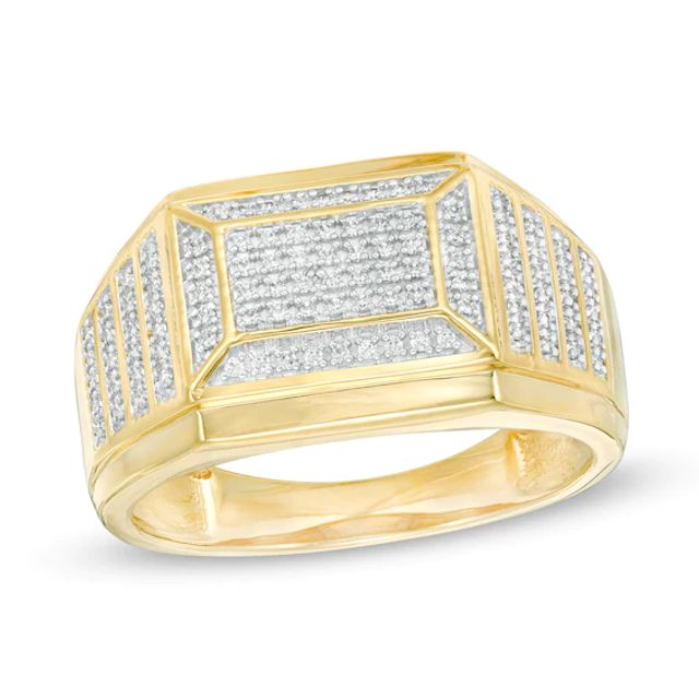 Men's 1/3 CT. T.w. Rectangular Composite Diamond Ring in 10K Gold