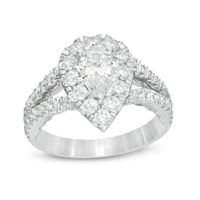 Love's Destiny by Zales 2 CT. T.w. Certified Pear-Shaped Diamond Frame Engagement Ring in 14K Two-Tone Gold (I/Si2)