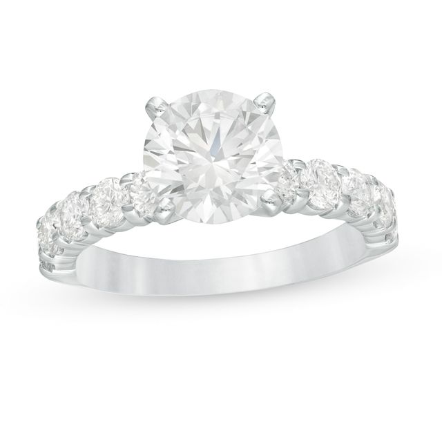 3 CT. T.w. Diamond Engagement Ring in 14K White Gold