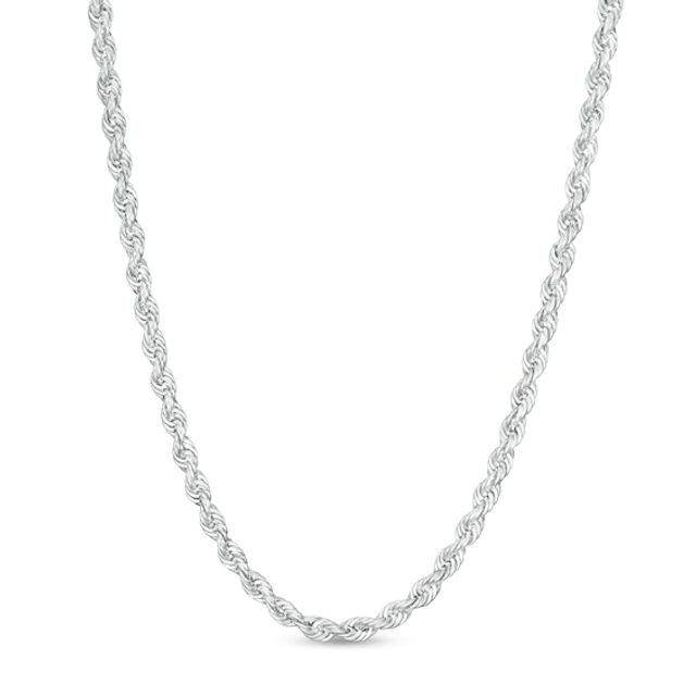 2.3mm Hollow Rope Chain Necklace in 14K White Gold - 30"