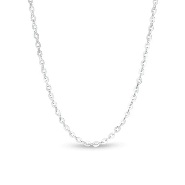 2.05mm Adjustable Cable Chain Necklace in Solid 14K White Gold - 22"