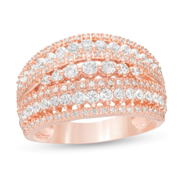 1-1/4 CT. T.w. Diamond Multi-Row Ring in 10K Rose Gold