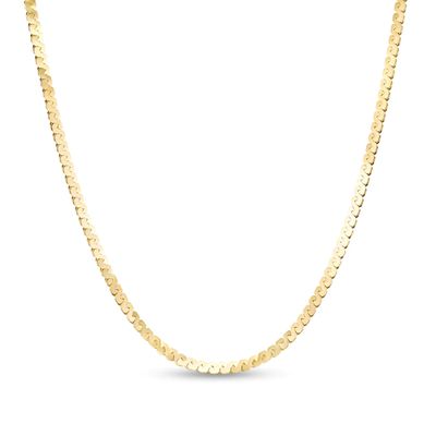 2.07mm Serpentine Chain Necklace in Solid 14K Gold - 20"