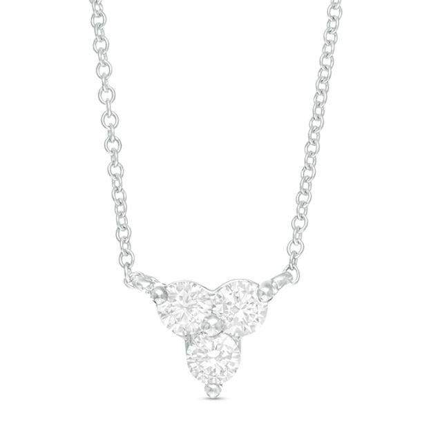 1/2 CT. T.w. Diamond Past Present FutureÂ® Necklace in 10K White Gold