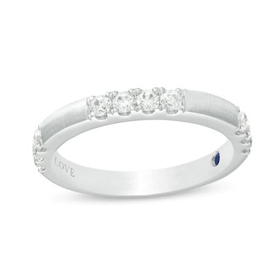 Vera Wang Love Collection 3/8 CT. T.w. Diamond Satin Anniversary Band in 14K White Gold