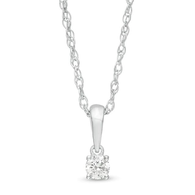 1/10 CT. Diamond Solitaire Pendant in 10K White Gold