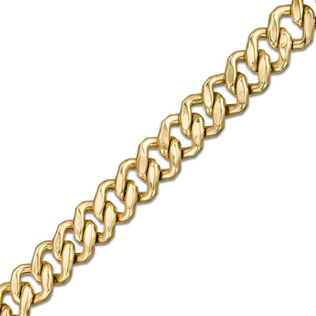 Made in Italy 6.5mm Square Curb Chain Bracelet in Hollow 10K Two-Tone Gold - 8.5"