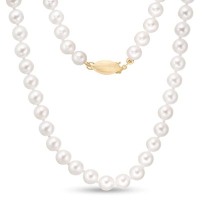 ImperialÂ® 5.5-6.0mm Akoya Cultured Pearl Strand Necklace with 14K Gold Clasp